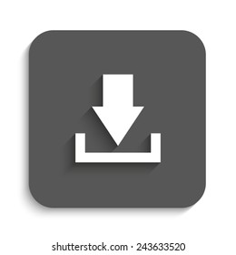 Download - vector icon with shadow on a grey button