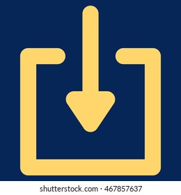 Download vector icon. Style is linear flat icon symbol, yellow color, blue background.