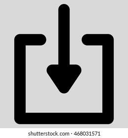 Download vector icon. Style is linear flat icon symbol, black color, light gray background.