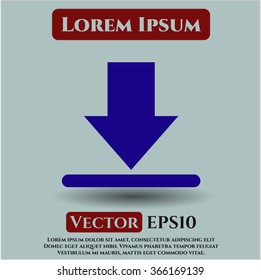 Icono o símbolo del vector de descarga