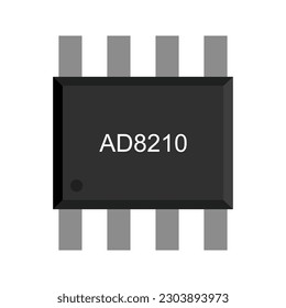 Download vector illustration of AD8210, a low drift, high voltage difference amplifier ideal for current sensing and precision signal amplification applications