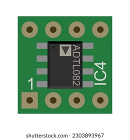 Download vector illustration of Analog Devices ADTL082 op-amp in EPS format for your electronics projects and designs