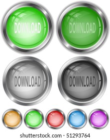 Descarga. Botones de Internet vectores.