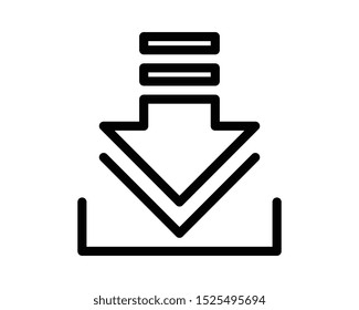Download vector line style icon, install symbol. Modern, simple flat vector illustration for web site or mobile app - Vector, EPS 10