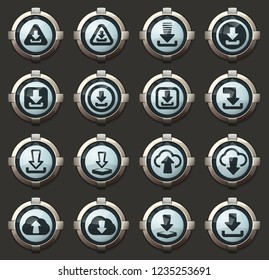 Download vector stylish round buttons for mobile applications and web