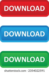 download vector web button. Web button with action of download. UI button concept. Vector illustration