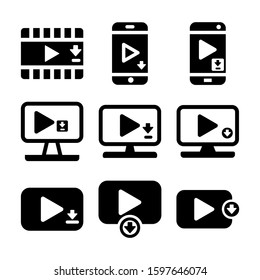 download video icon isolated sign symbol vector illustration - Collection of high quality black style vector icons
