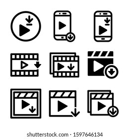 download video icon isolated sign symbol vector illustration - Collection of high quality black style vector icons
