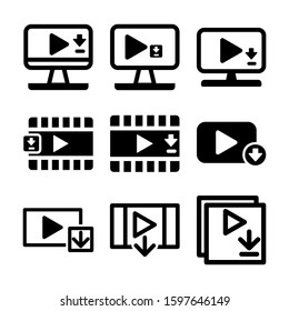 download video icon isolated sign symbol vector illustration - Collection of high quality black style vector icons
