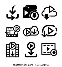 download video icon isolated sign symbol vector illustration - Collection of high quality black style vector icons
