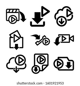 download video icon isolated sign symbol vector illustration - Collection of high quality black style vector icons
