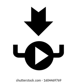 download video icon isolated sign symbol vector illustration - Collection of high quality black style vector icons
