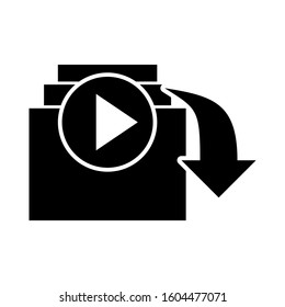 download video icon isolated sign symbol vector illustration - Collection of high quality black style vector icons
