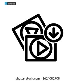 download video icon isolated sign symbol vector illustration - high quality black style vector icons
