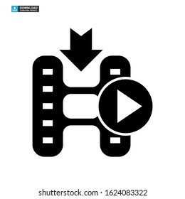 download video icon isolated sign symbol vector illustration - high quality black style vector icons
