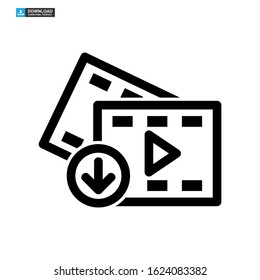 download video icon isolated sign symbol vector illustration - high quality black style vector icons

