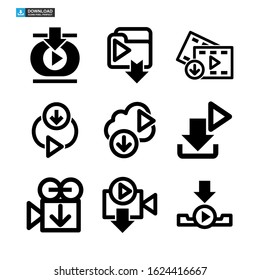 download video icon isolated sign symbol vector illustration - Collection of high quality black style vector icons
