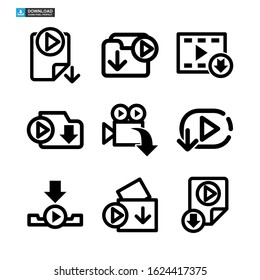 download video icon isolated sign symbol vector illustration - Collection of high quality black style vector icons
