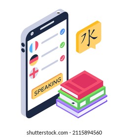 Download video learning icon in isometric design 

