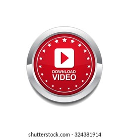 Download Video Red Vector Icon Button