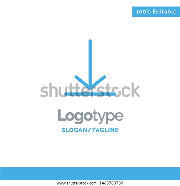 Download, Video, Twitter Blue\
Solid Logo Template. Place for Tagline. Vector Icon Template\
background