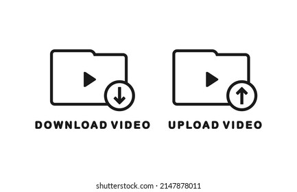 Download video. Upload video sign. Vector illustration
