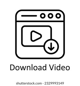 Descargar ilustración de diseño de iconos de esquema del vector de vídeo. Símbolo de streaming en línea sobre archivo EPS 10 de fondo blanco