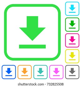 Download vivid colored flat icons in curved borders on white background