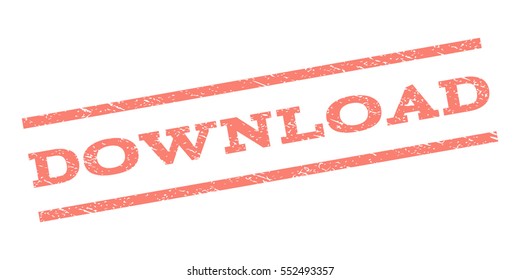 Download watermark stamp. Text tag between parallel lines with grunge design style. Rubber seal stamp with dirty texture. Vector salmon color ink imprint on a white background.