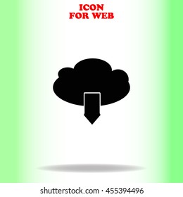 Download web icon. Black illustration on white background