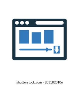 Descargar, icono de página web. Diseño vectorial simple.