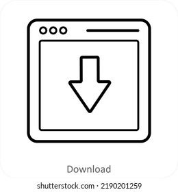 Konzept des Download- und Webseiten-Symbols