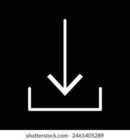 Download white arrow icon on black background. Vector illustration. Eps file 134.