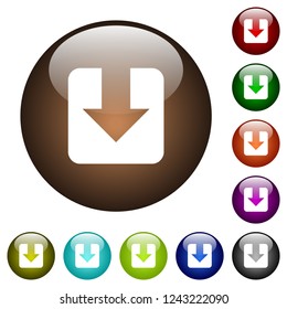 Download white icons on round color glass buttons