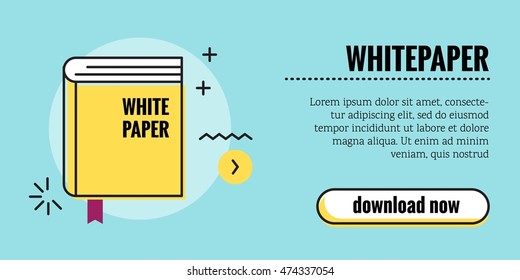 Download whitepaper with call to action button.  Modern line art banner for apps and websites Vector illustration