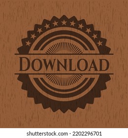 Download wood icon or emblem. Vector Illustration. 