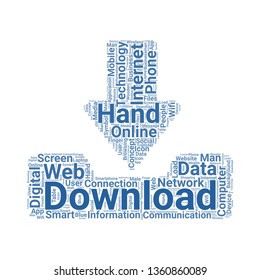 download word cloud. tag cloud about download.