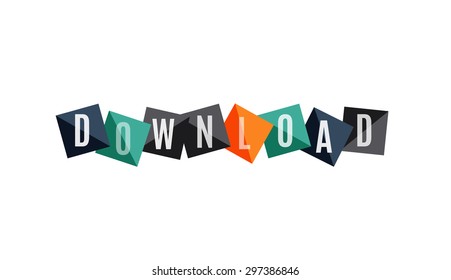 Download word on squares banner, web button. Web button or message for online web site, presentation or application