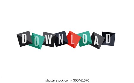 Download word on squares banner, web button. Web button or message for online web site, presentation or application Download word on squares banner, web button. Web button or message for online web site, presentation or application