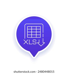 download xls document icon in line style