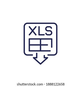 download xls document line icon