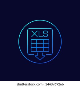 download xls document linear icon