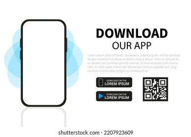 Download your app, download via Qr code. Vector illustration