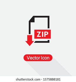 Download ZIP File Icon Vector Illustration Eps10