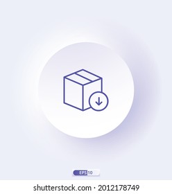 icono de download_box. iconos de comercio electrónico. С colección de iconos web para tienda online, como descuentos, entregas, contactos, pago, tienda de aplicaciones, carrito de compras.