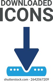 Downloaded icons, It contain upload, document, link, download file, folder, data, and PDF icons. Solid icon collection. Vector illustration.