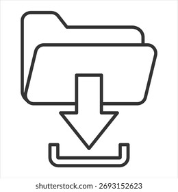 Downloaded Outline Icon Vector Illustration
