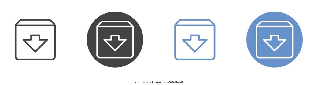 Downloader icon vector symbol outline sign