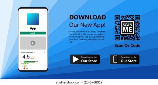 Downloading an app for mobile phone, smartphone scan qr code
