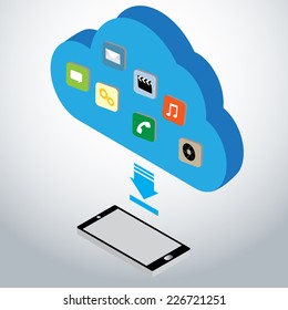 downloading from cloud storage concept